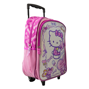 ست 12 در 1 کوله پشتی چرخدار 40 سانتی هلو کیتی مدل Rainbow Max - Backpack - Trolly Bag - Promotion Items 12 in 1 - Hello Kitty _کیف مدرسه